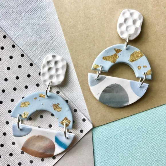 Jewelry - Handmade Clay Polymer Earrings - Mother's Day gift
